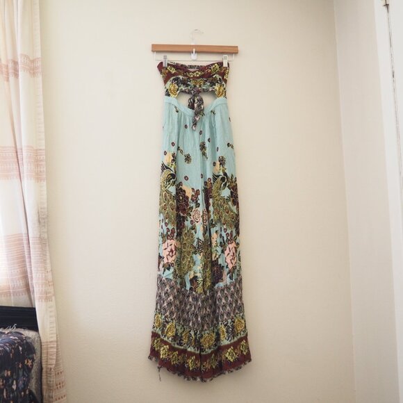 Free People Birds of Paradise Strapless Jumpsuit sz xs - Picture 3 of 9